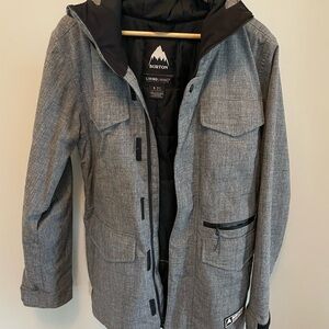 Men’s S Burton Gray Hooded Snowboard Jacket